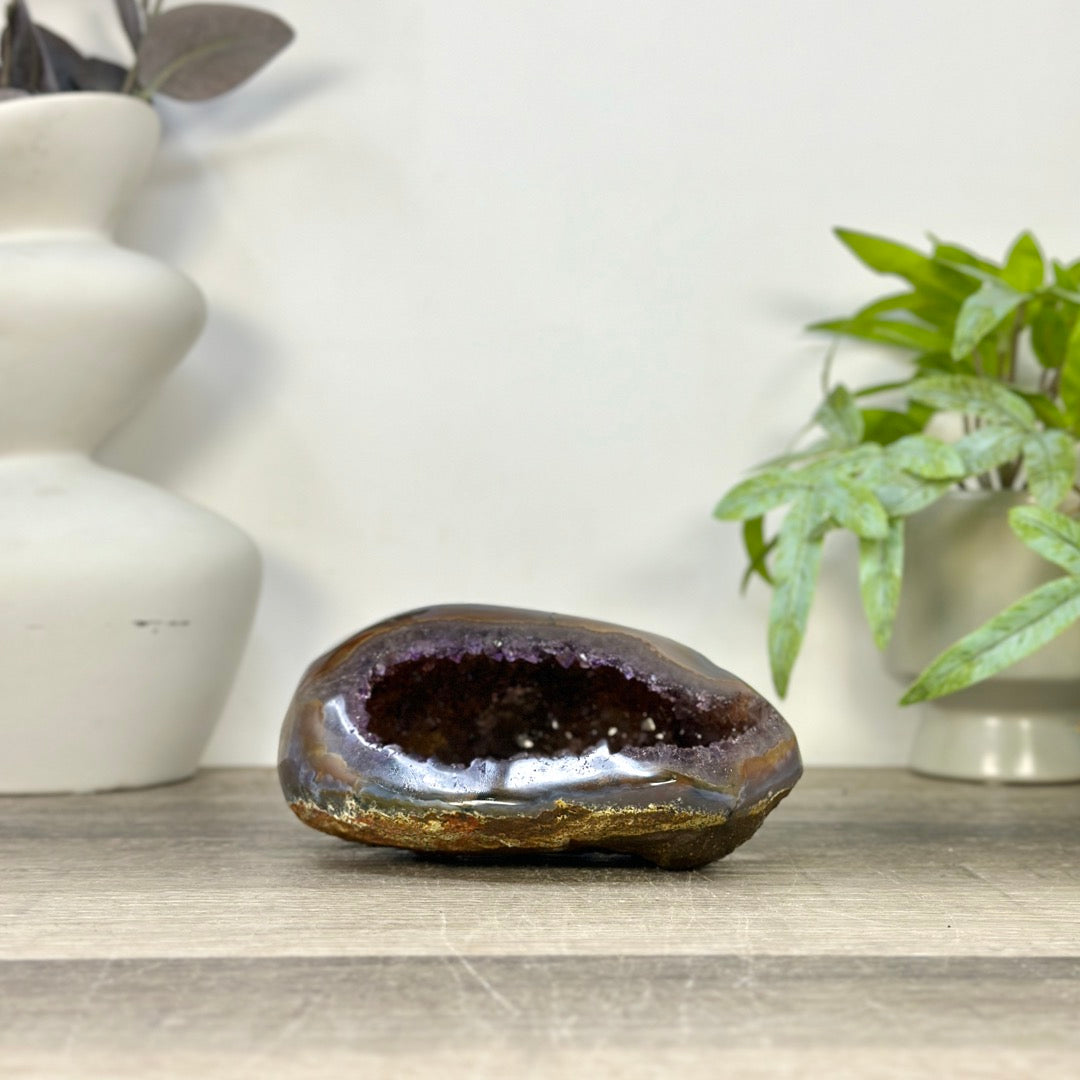 Natural Amethyst Geode with agate Shell - STGE0117