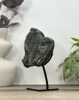 Natural Green Tone Sugar Quartz Specimen - Stand Included - MWS3181