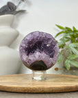 Amethyst & Agate Sphere Geode with Crystal Druzy - SPH0183