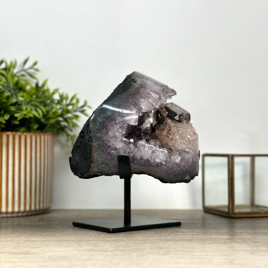 Natural amethyst Geode with Calcite Formation - MWS2424