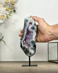 Natural Agate & Amethyst Stone Slice Portal on Stand - MWS3009
