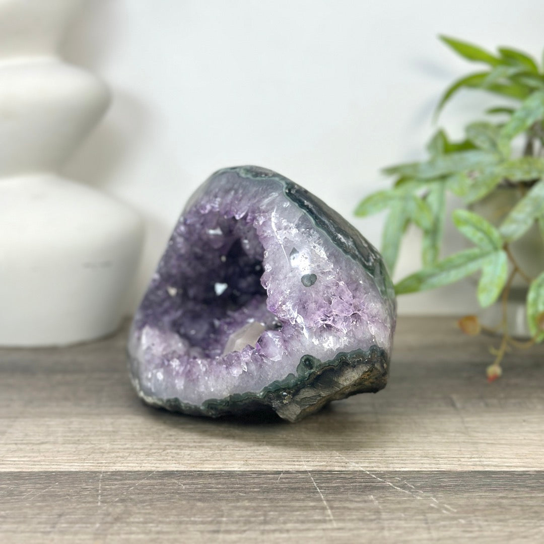 Natural Amethyst Geode with Calcite Crystal Foramtion - STGE0043