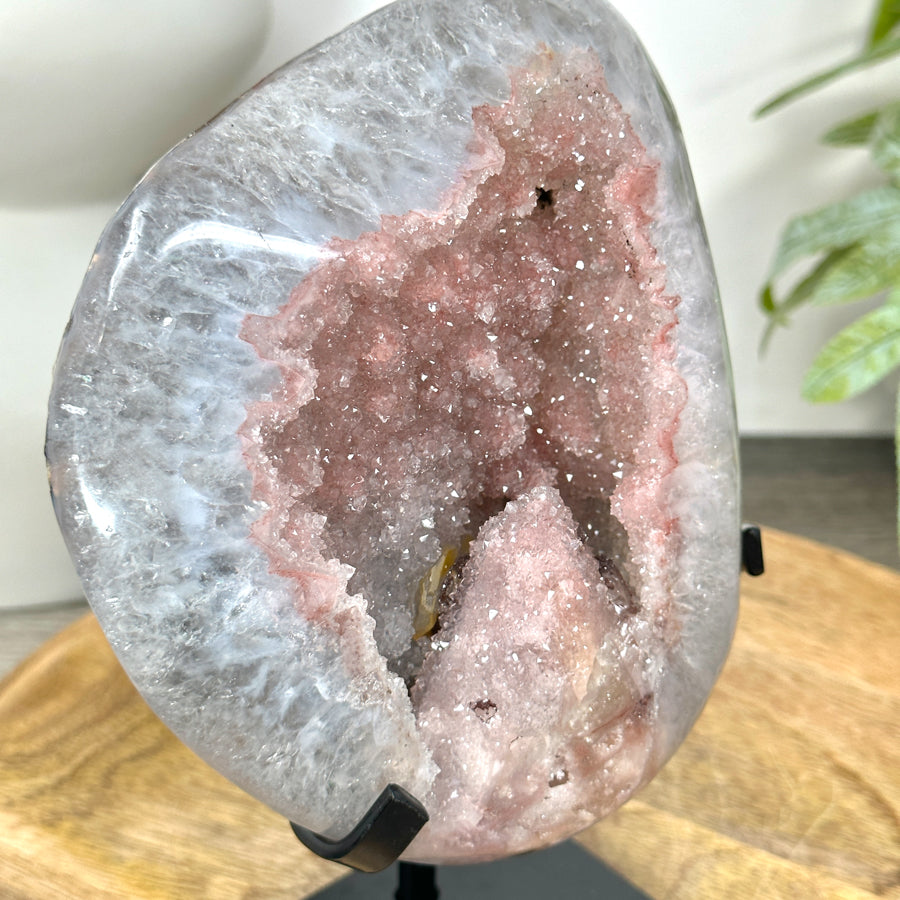 Unique Pink Amethyst Geode with Calcite Formation - MWS3051