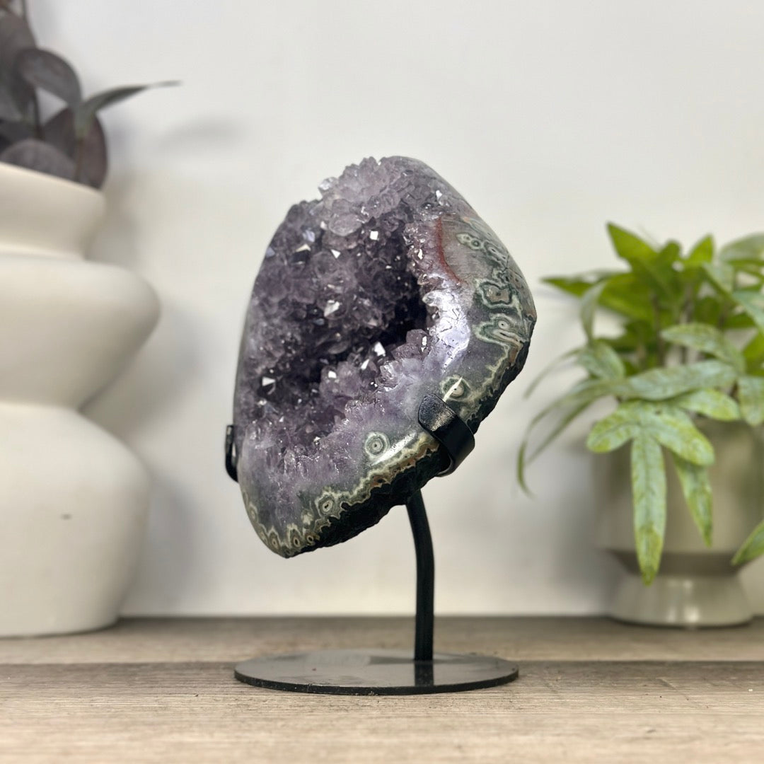 Large Amethyst Geode with Stunning Green Jasper Shell - MWS3343