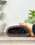 Uruguayan Amethyst Geode with Polished Agate Shell - STGE0118
