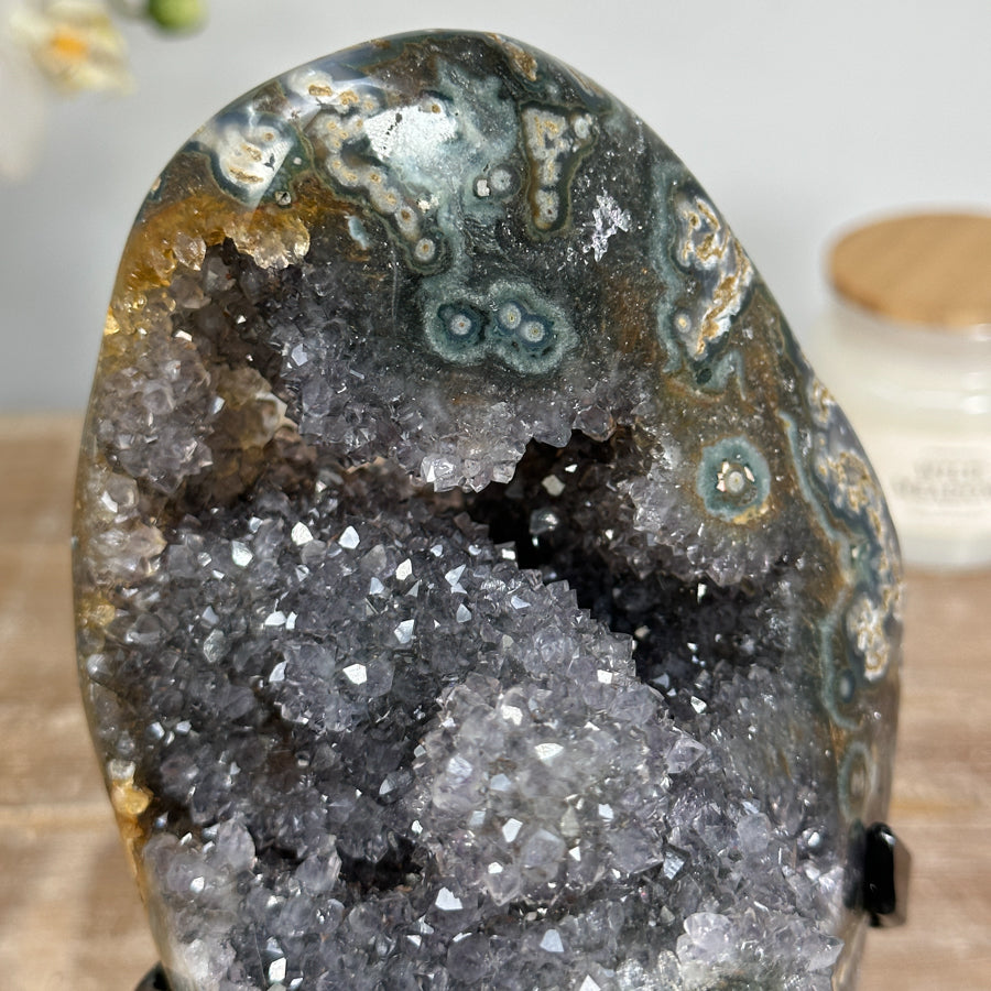 Beautiful Quartz &amp; Green Jasper Crystal Specimen, Perfect for Home Decor - MWS1614