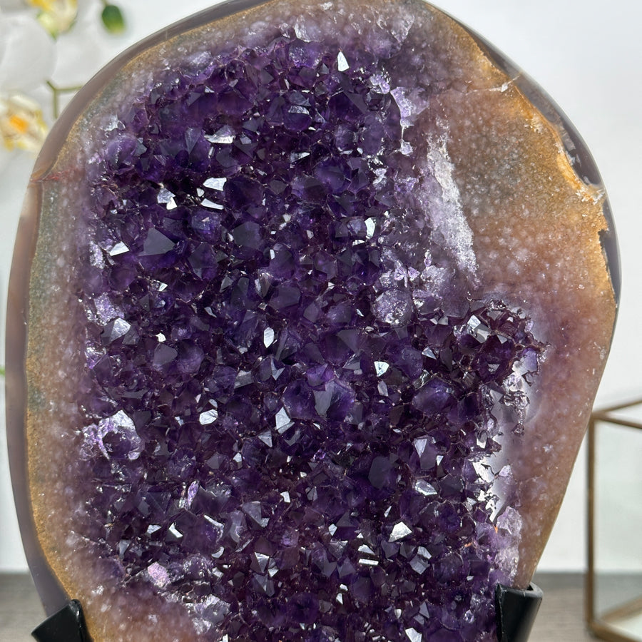 Natural Amethyst &amp; Agate Stone on Stand - MWS3024