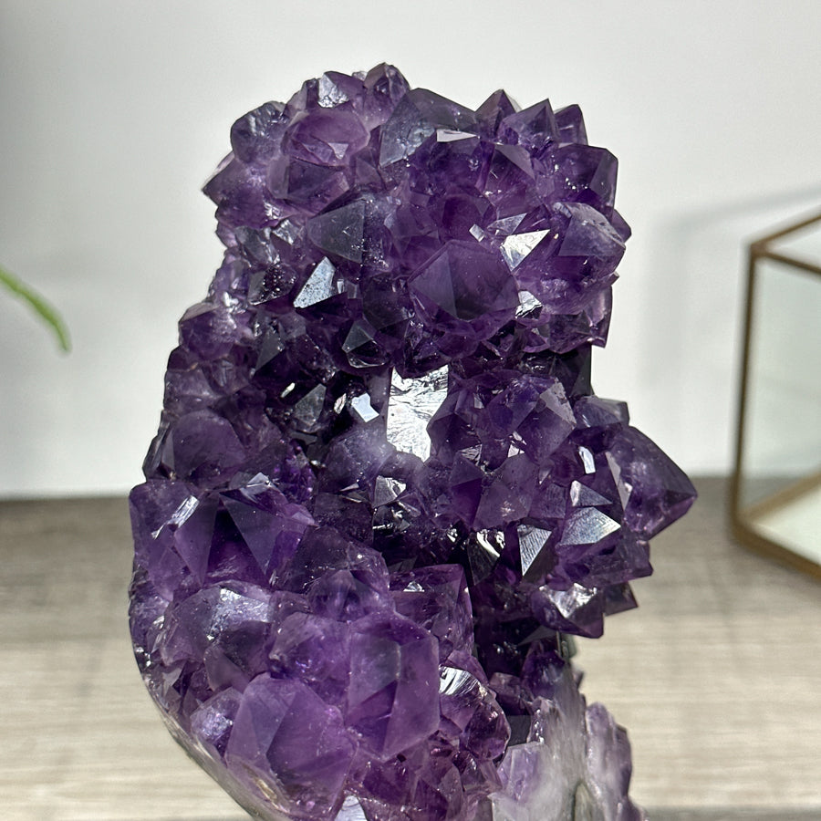 Deep Purple Amethyst Cluster on Metal Stand - MWS2772