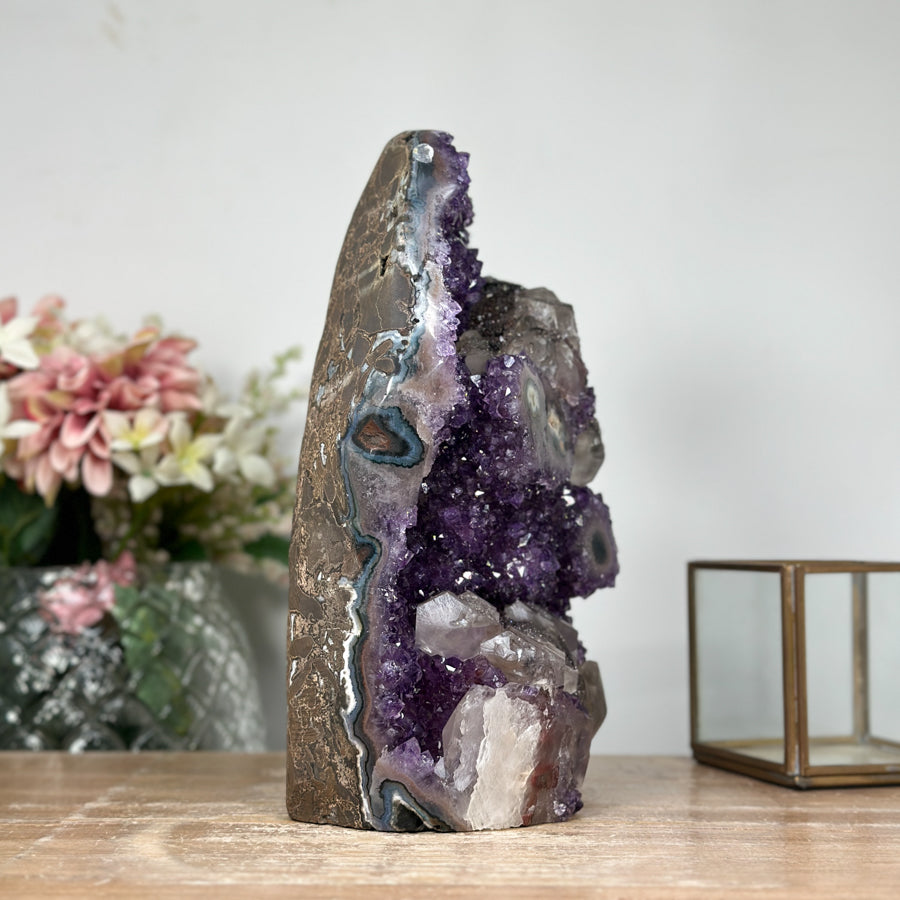 XXL Natural Amethyst Cathedral with Calcite Crystals - CBP1080