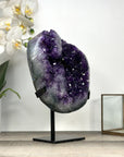 Natural Deep Purple Amethyst Geode on Metal Stand - MWS2783
