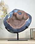 XXL Quartz Geode with Unique Blue Agate Shell - MWS2191