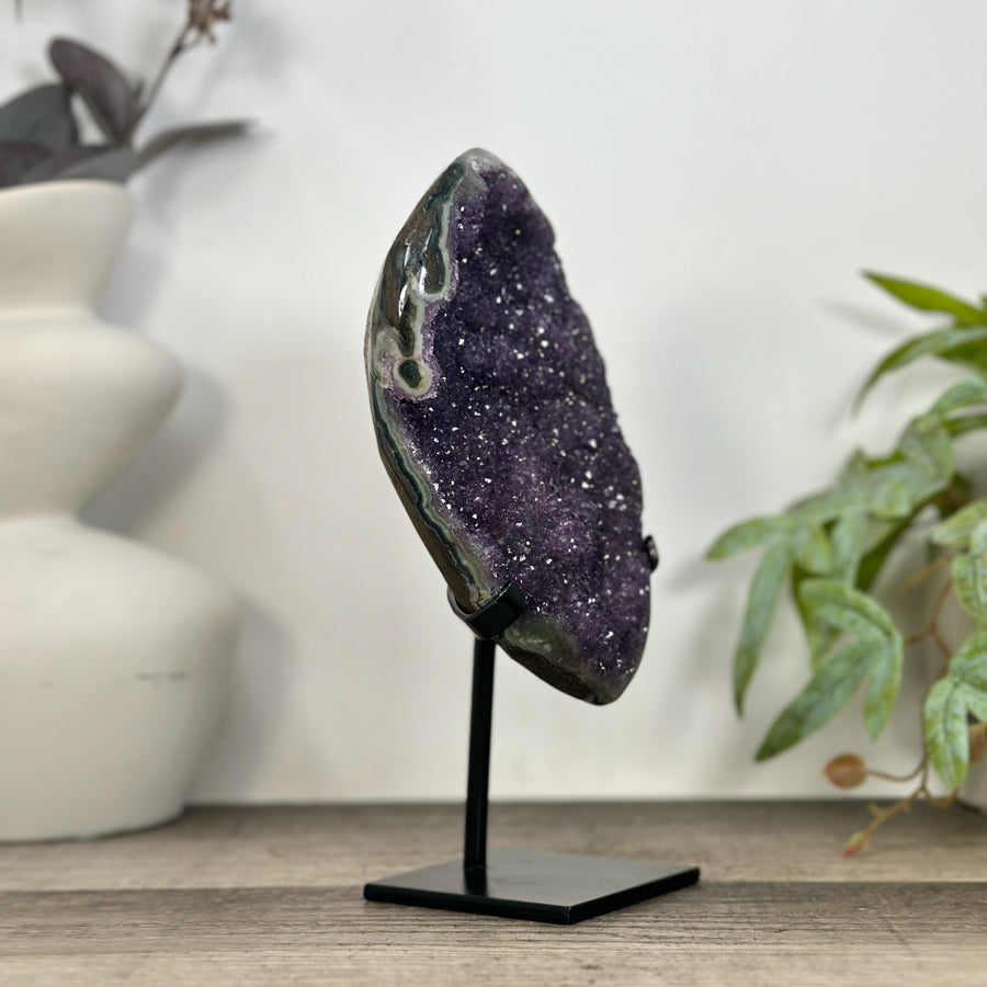 Natural Amethyst Specimen with Green Jasper Shell - MWS3231