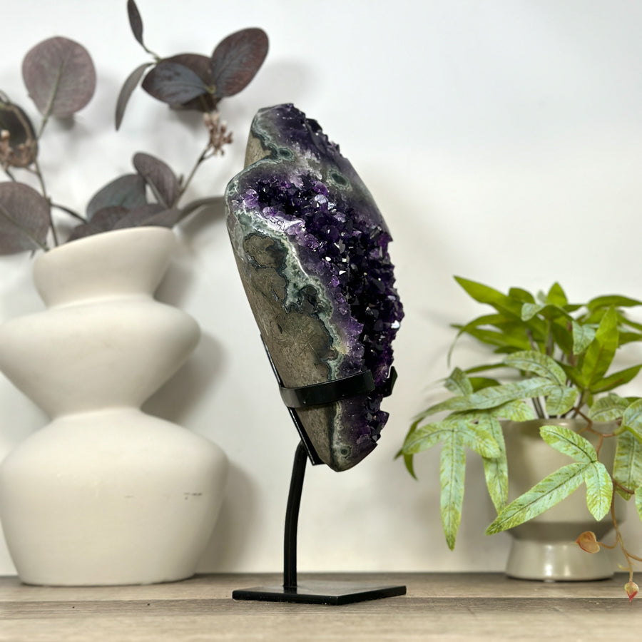 Natural Amethyst Specime from Uruguay - Stand Included - MWS3173