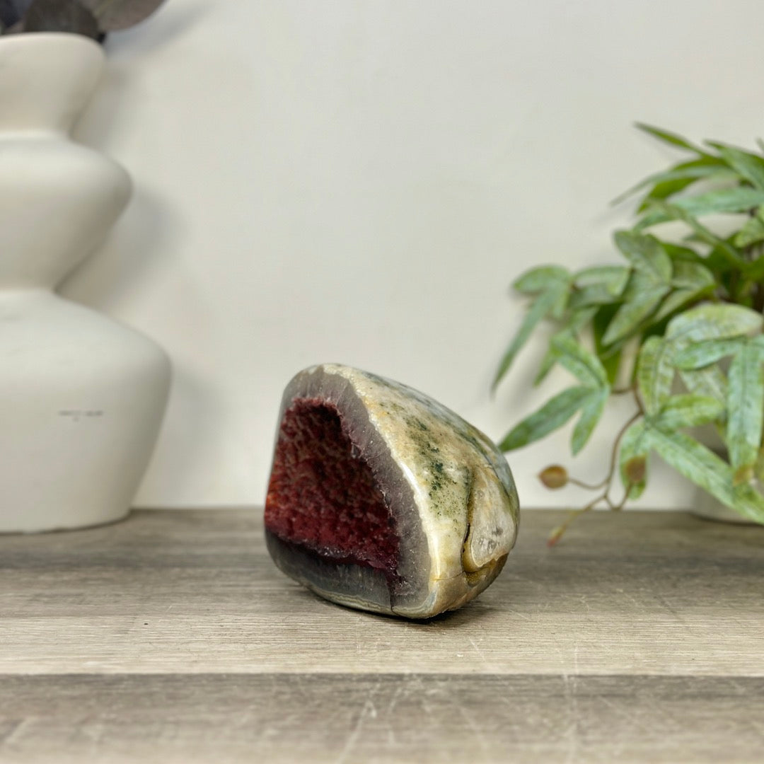 Unique Natural Red Quartz Geode from Uruguay - STGE0057