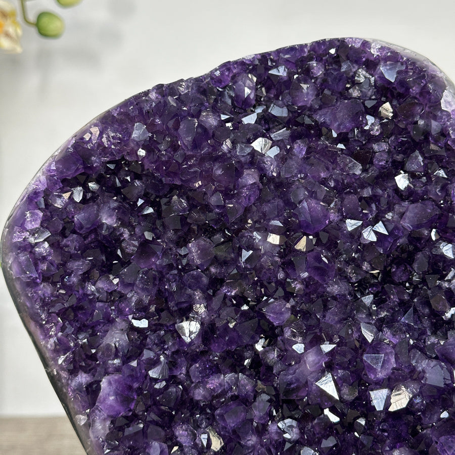 Amethyst Crystal Cluster on Stand - Purple Mineral Display for Home Decor - MWS2639