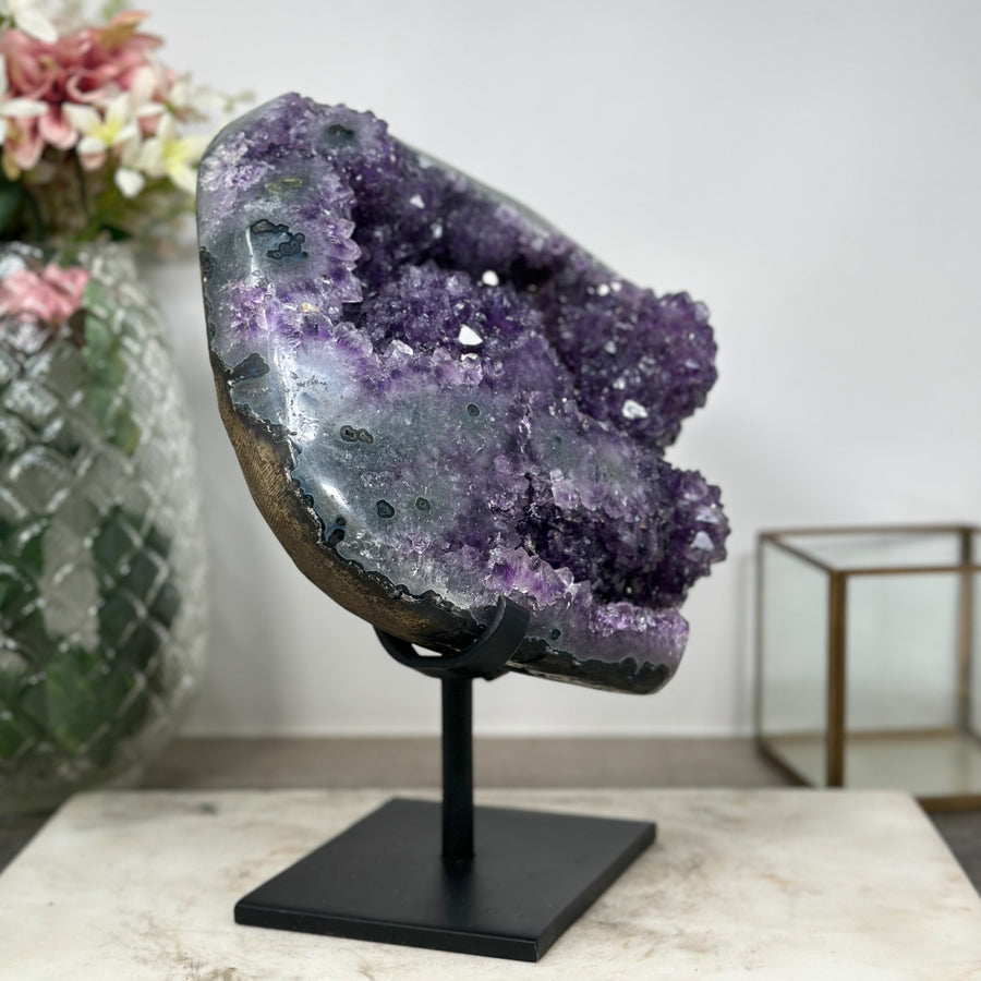 Stunning Natural Amethyst Geode with Unique Crystal Formations - AWS1259