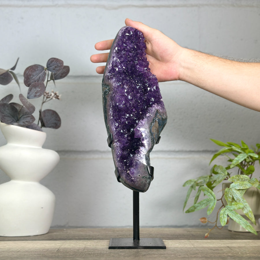 Beautiful Natural Amethyst Crystal Cluster on Stand - MWS3152