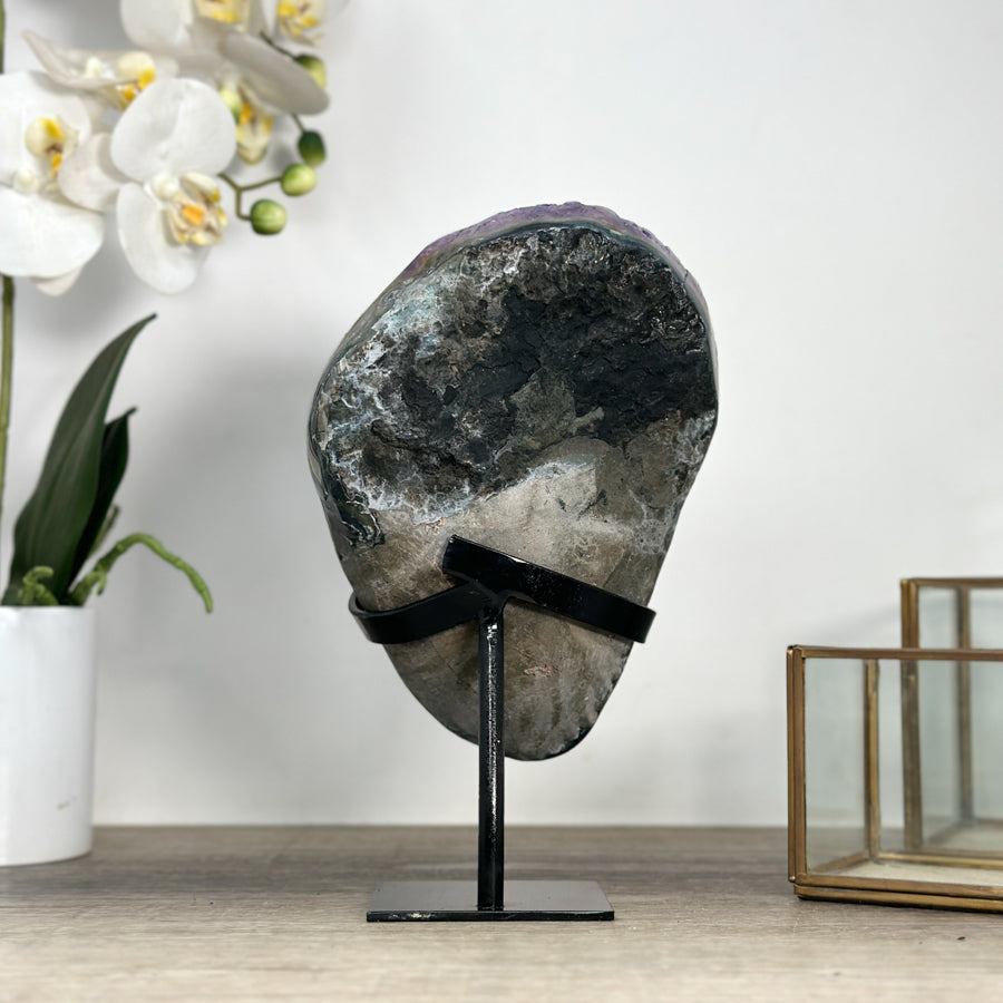 A Grade Amethyst Stone with Green Jasper Shell - MWS2219