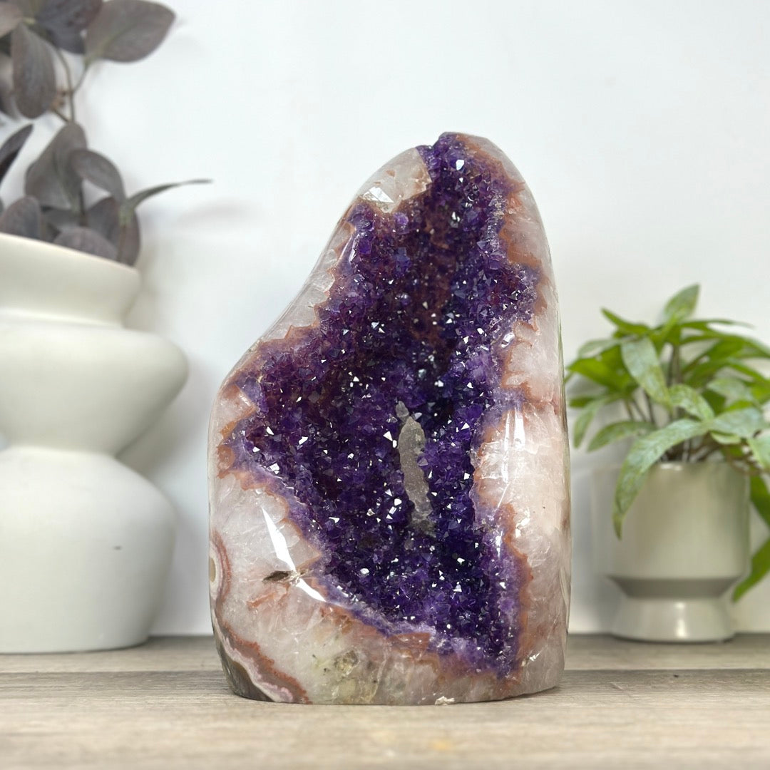 Natural Uruguayan Amethyst Crystal Cluster with XXL Deep Purple Crystals - CBP1404