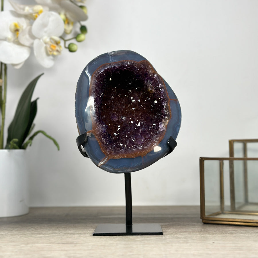 Beautiful Amethyst &amp; Blue Agate Geode - MWS2214