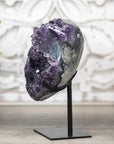 A Grade Deep Purple Amethyst Crystal on Metal Display - MWS0342