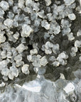 Unique Green Tone Sugar Quartz Geode with Calcite Inclusion - MWS1823