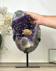Uruguayan Amethyst Specimen with Yellow Calcite Crystal - MWS2964