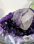 Deep Purple Amethyst Geode with Calcite Crystal - STGE0096