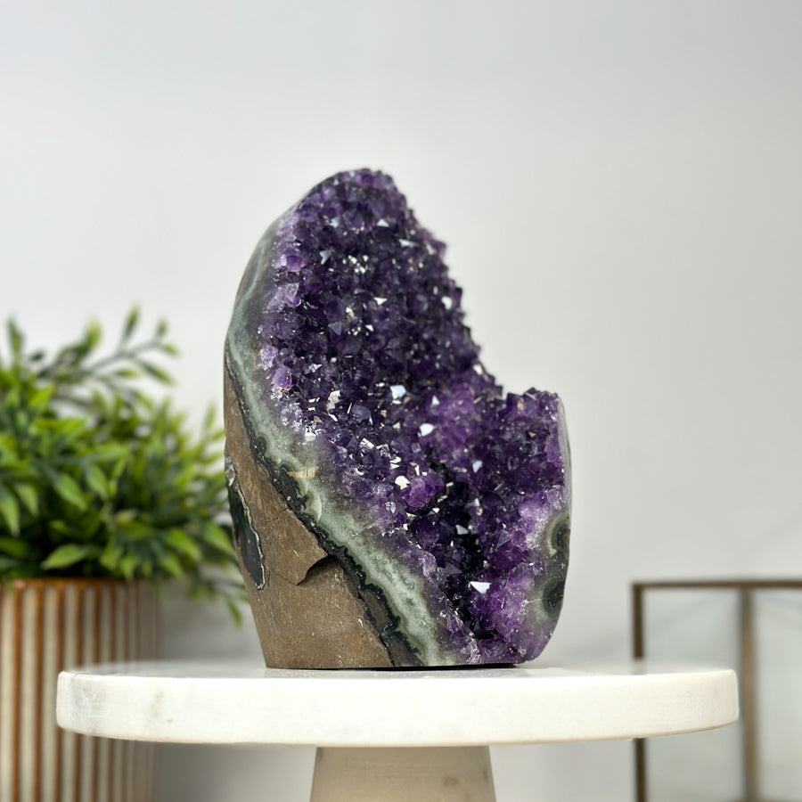 Amethyst Geode Crystal Cluster with Rich Purple Crystals - CBP1170