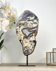Unique Natural Combination of Blue Agate, Amethyst & Jasper Crystal, Stand Inlcuded - MWS2330