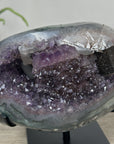 Natural Amethyst & Green Jasper Geode with Black Hemetite Formation - MWS2298