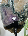 Amethyst & Green Jasper Geode on Metal Stand - MWS3101