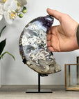 Outstanding Amethyst & Agate Moon Carving - MWS2370