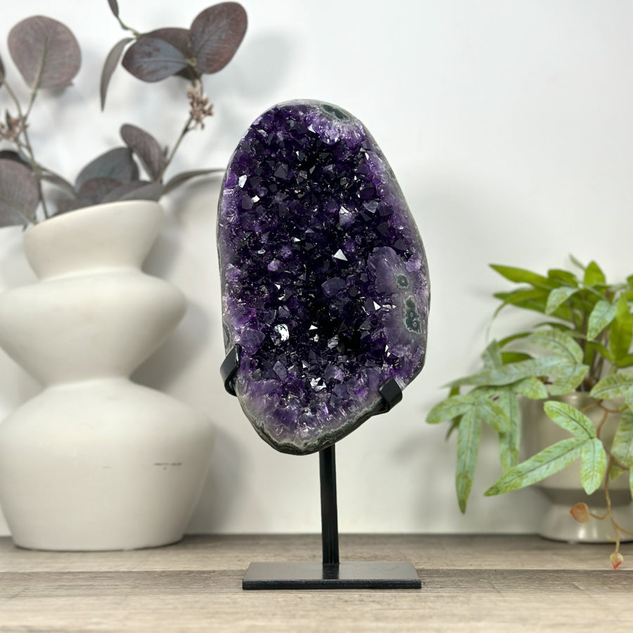 Natural Top Grade Amethyst Geode with Metal Stand - MWS3218