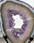 Blue Banded Agate & Agate Geode Slice Portal - MWS2910