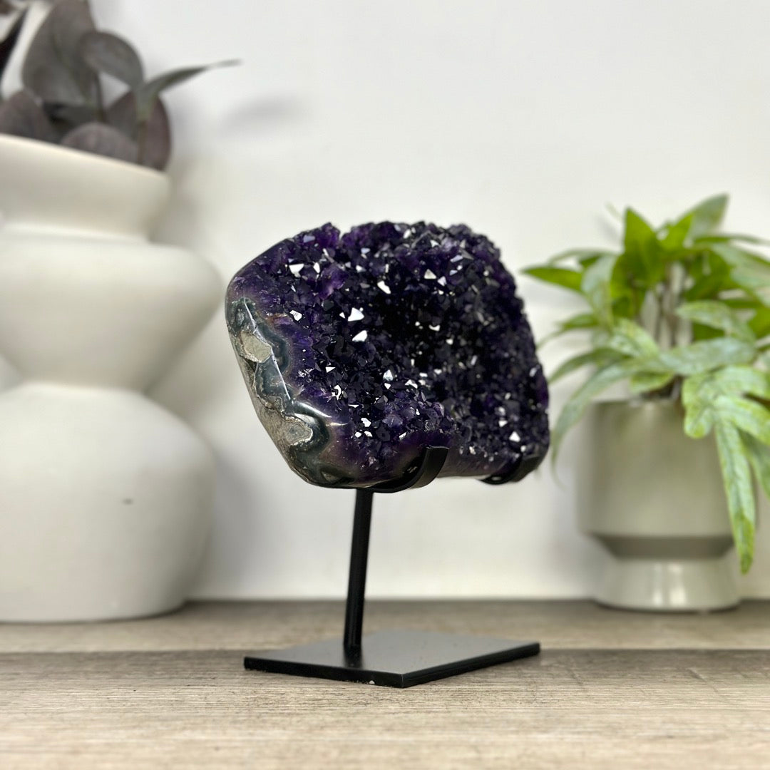Top Grade Amethyst Crystal Specimen on Metal Stand - MWS3380