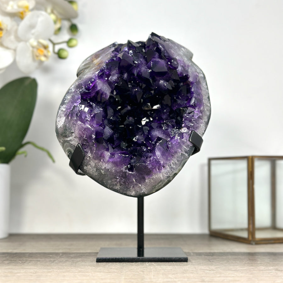 Amethyst Geode with Deep Purple Large Crystals from Uruguay - MWS2930