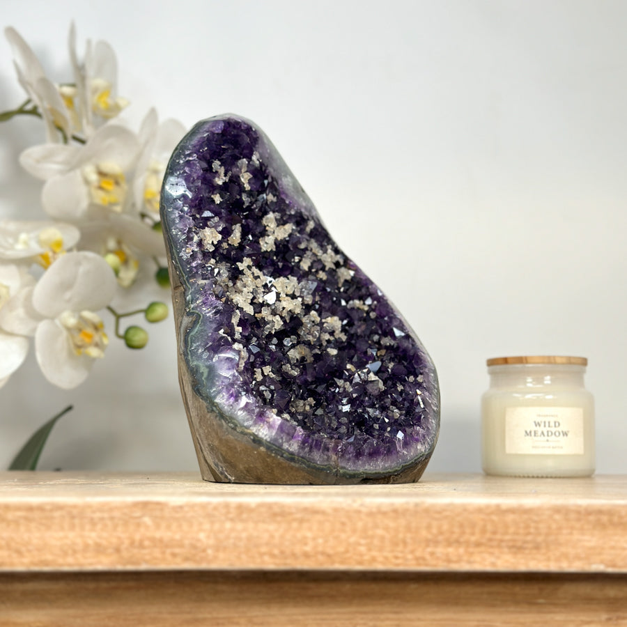 Large Natural Amethyst Geode with Calacite Inclusions - CBP1141