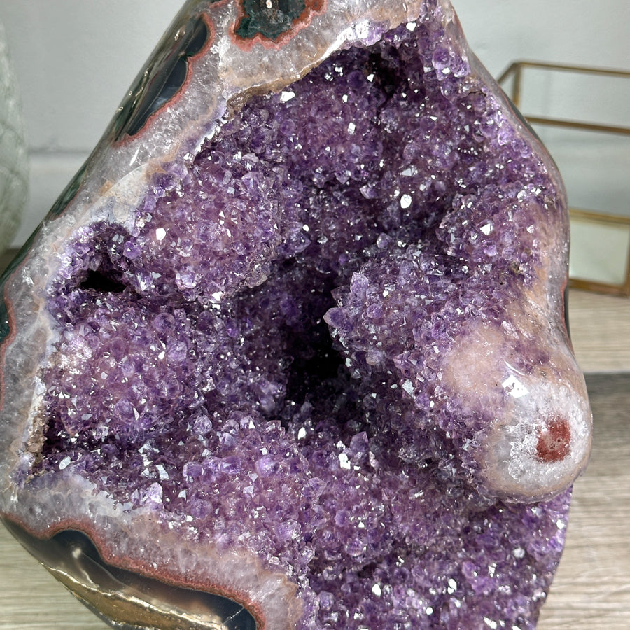 Natural Amethyst &amp; Agate Statement Piece for Home Decor - CBP1255