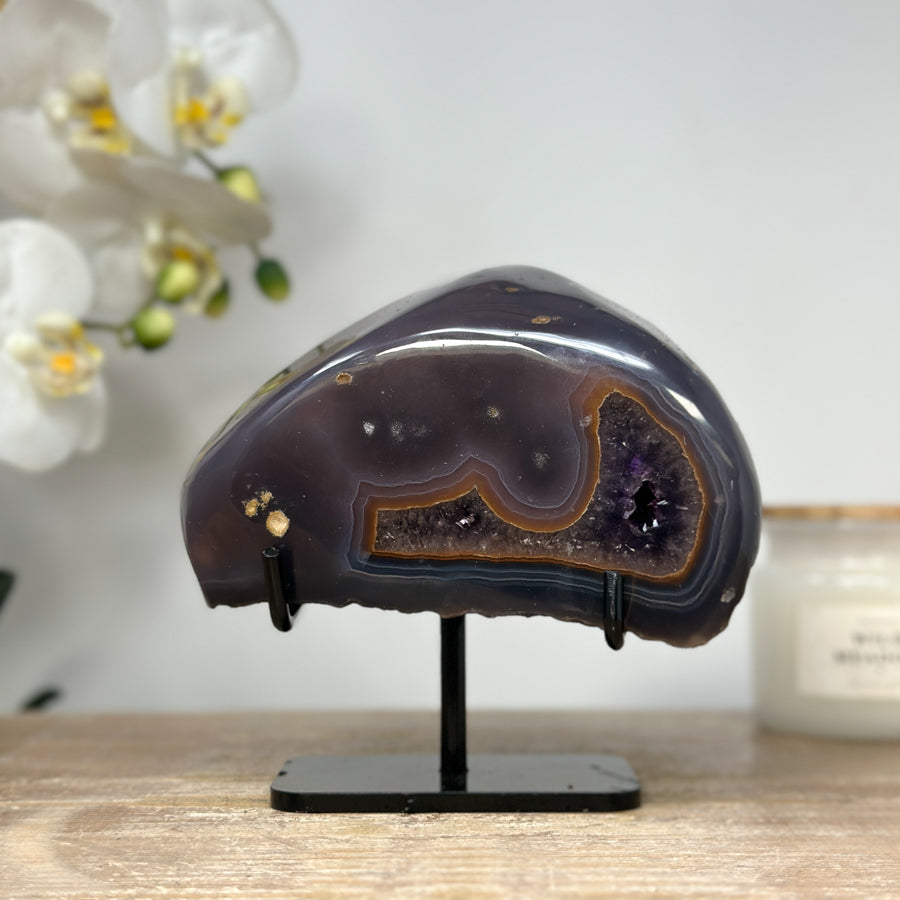 Beautiful Natural Agate &amp; Amethyst Geode - MWS1457