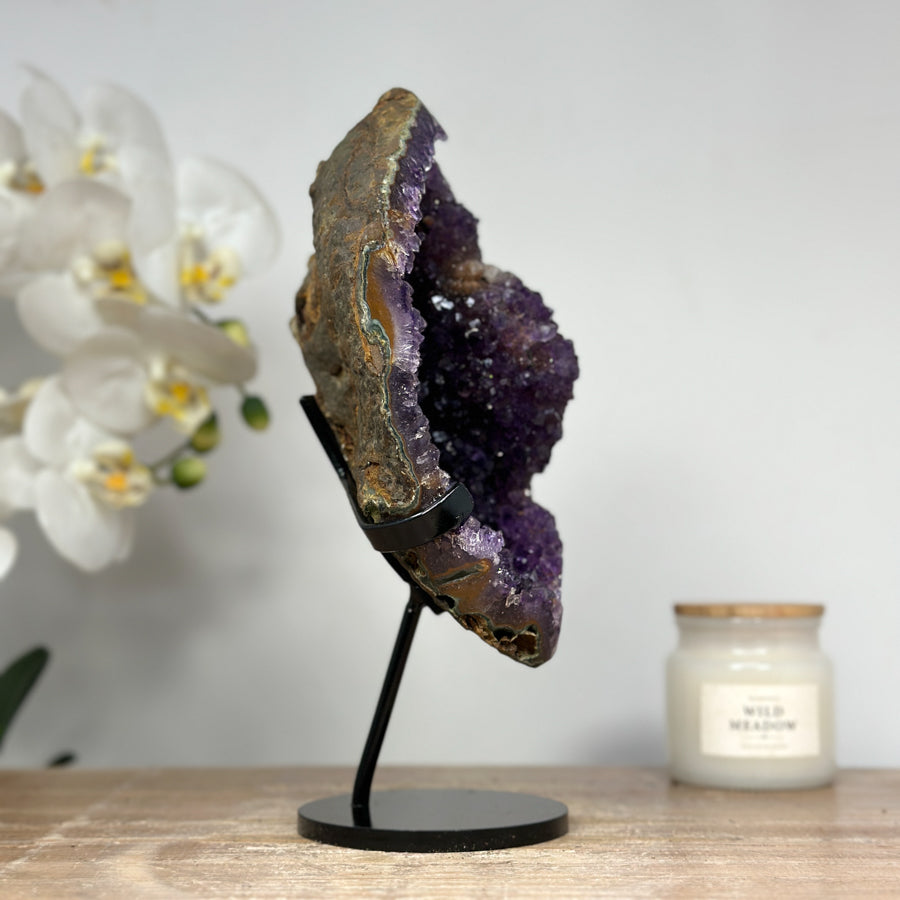 Stunning Natural Amethyst Geode with Pseudocalcite Formation - MWS1418