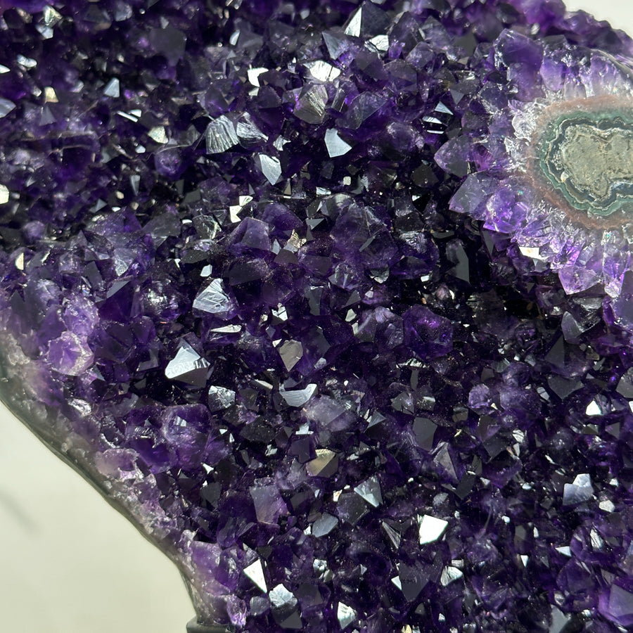 Premium Uruguayan Amethyst Geode With Metal Stand - MWS2753
