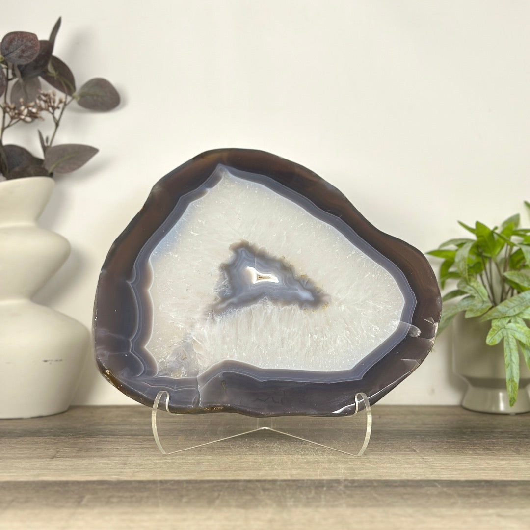 Polished Blue Banded Agate Slice - SLC0024