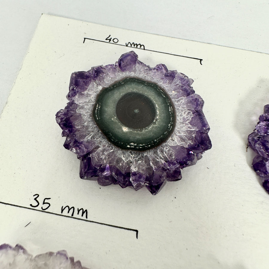 Wholesale Amethyst Stalactite Slices for Jewelry Making - Bulk Flat Set - STS0039