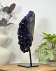 Natural Deep Purple Amethyst Cluster on Metal Stand - MWS3121