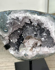 Natural Agate Stone Geode on Stand