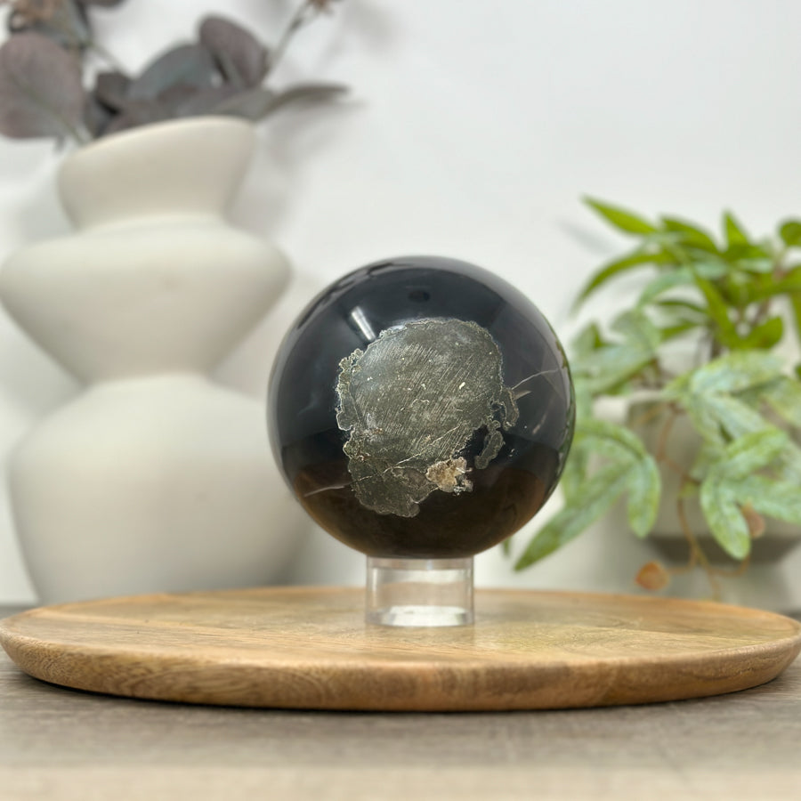 Large Natural Amethyst &amp; Agate Sphere Geode - SPH0159