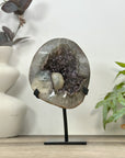 Natural Quartz & Amethyst Geode with Calcite Inclusion - MWS3187