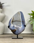 Blue Agate Geode with Rainbow Quartz Druzy Geode - MWS3328