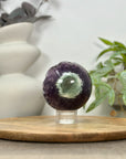 Amethyst & Green Jasper Sphere Geode from Uruguay - SPH0153